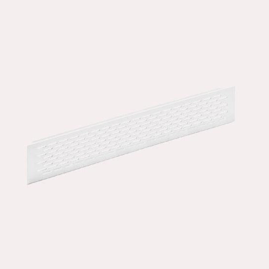 Grille de ventilation plinthe four 70x445mm blanche, évacuation air chaud cuisine