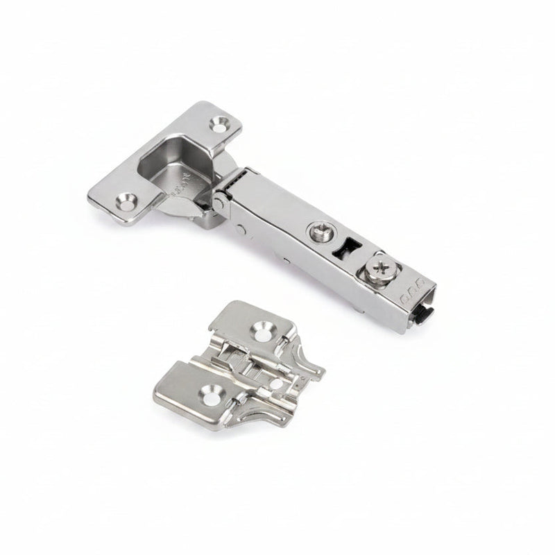 Charnière droite amortie Ø35 mm acier nickelé, ouverture 105° réglage 3D pour porte de cuisine