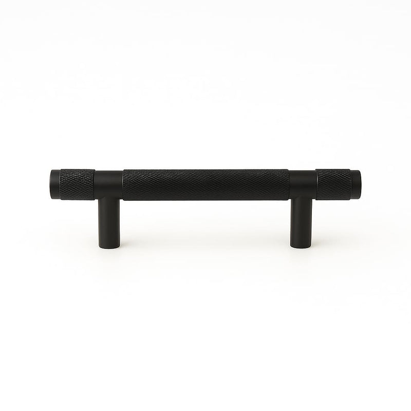 Poignée de meuble cuisine 150mm métal noir mat, finition contemporaine sobre