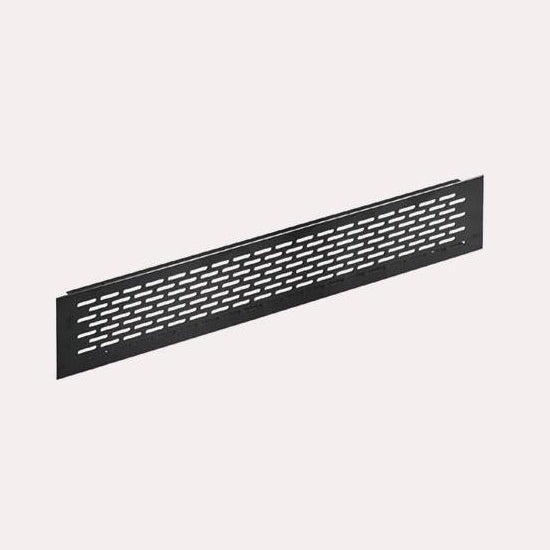 Grille de ventilation plinthe four 70x445mm finition noire, évacuation air chaud cuisine