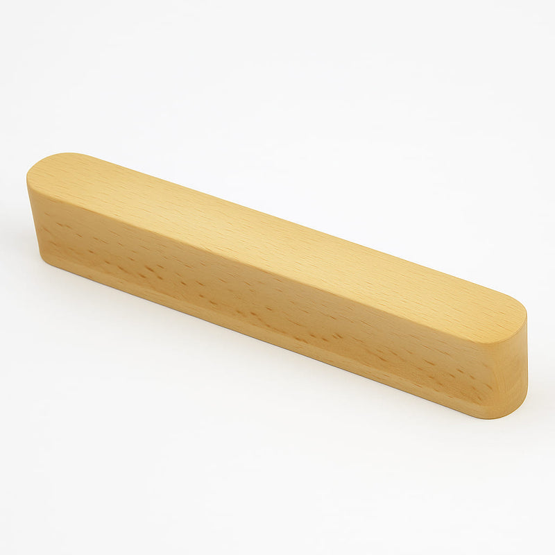 Poignée de meuble cuisine 130mm en bois clair, finition naturelle chaleureuse