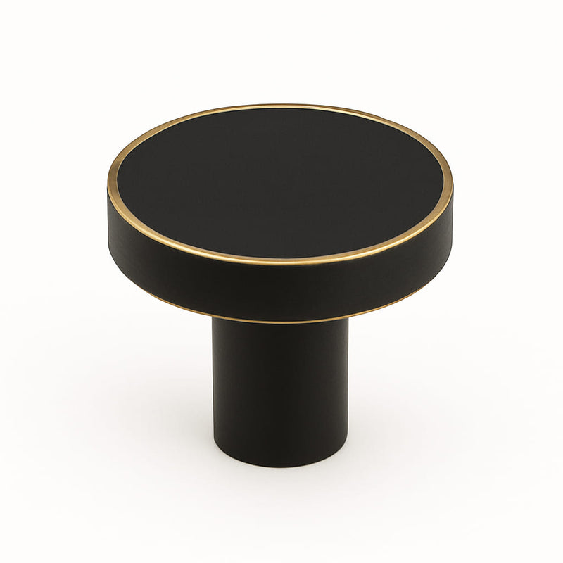 Poignée bouton 32mm laiton noir mat, robinetterie de cuisine sur mesure