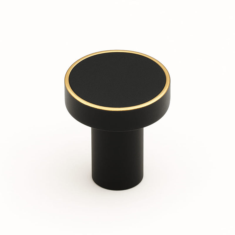 Poignée bouton 20mm laiton noir mat pour meuble de cuisine sur mesure