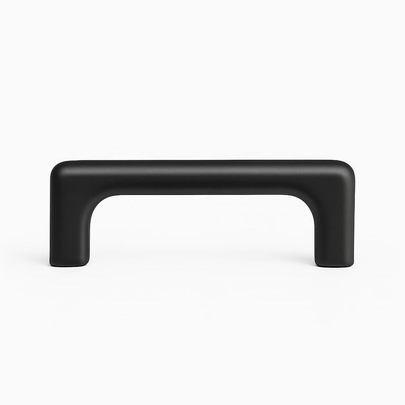 Poignée de meuble cuisine 106mm métal noir mat, design épuré contemporain