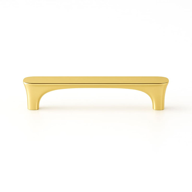 Poignée de cuisine 118mm métal doré brillant, finition contemporaine sur mesure