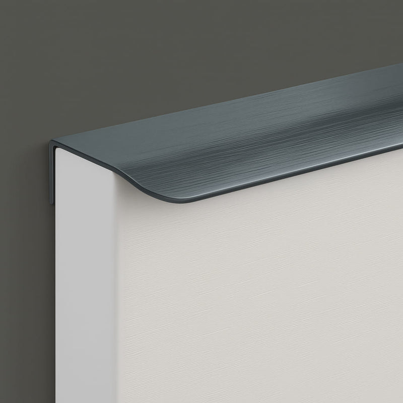 Poignée de meuble cuisine 150mm métal gris, finition moderne sur mesure