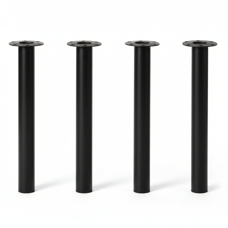 Pied de table cylindrique acier noir mat Ø60x900mm, vendu à l'unité vis incluses