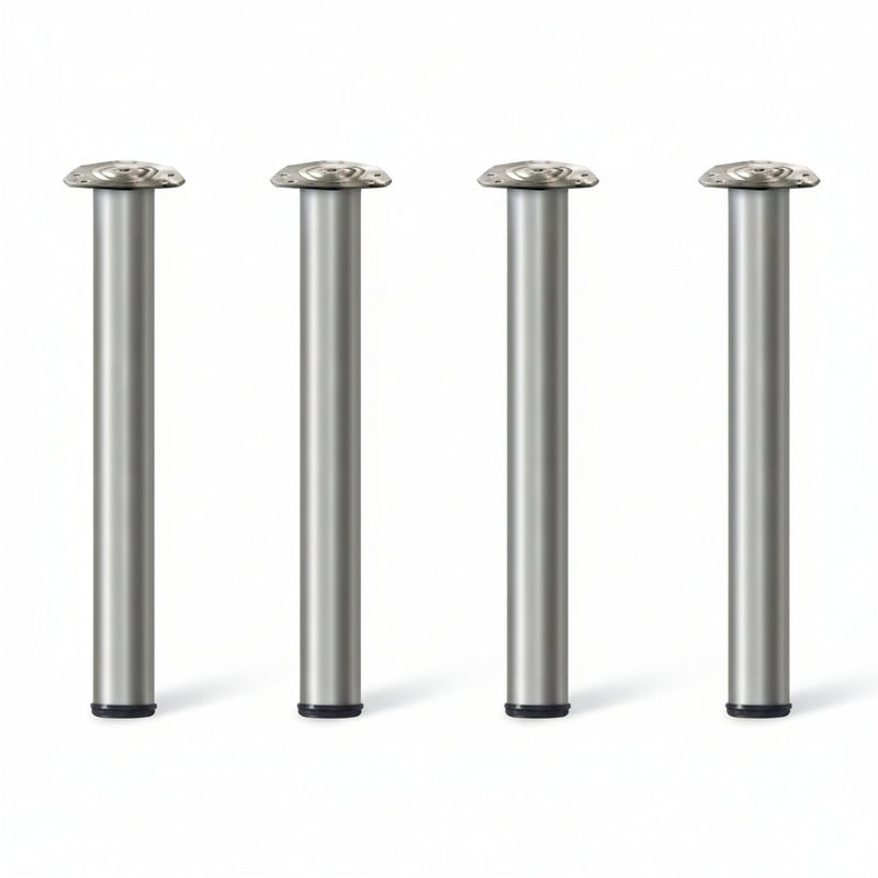 Pied de table cylindrique acier gris mat Ø60x710mm, haute résistance, vendu à l'unité