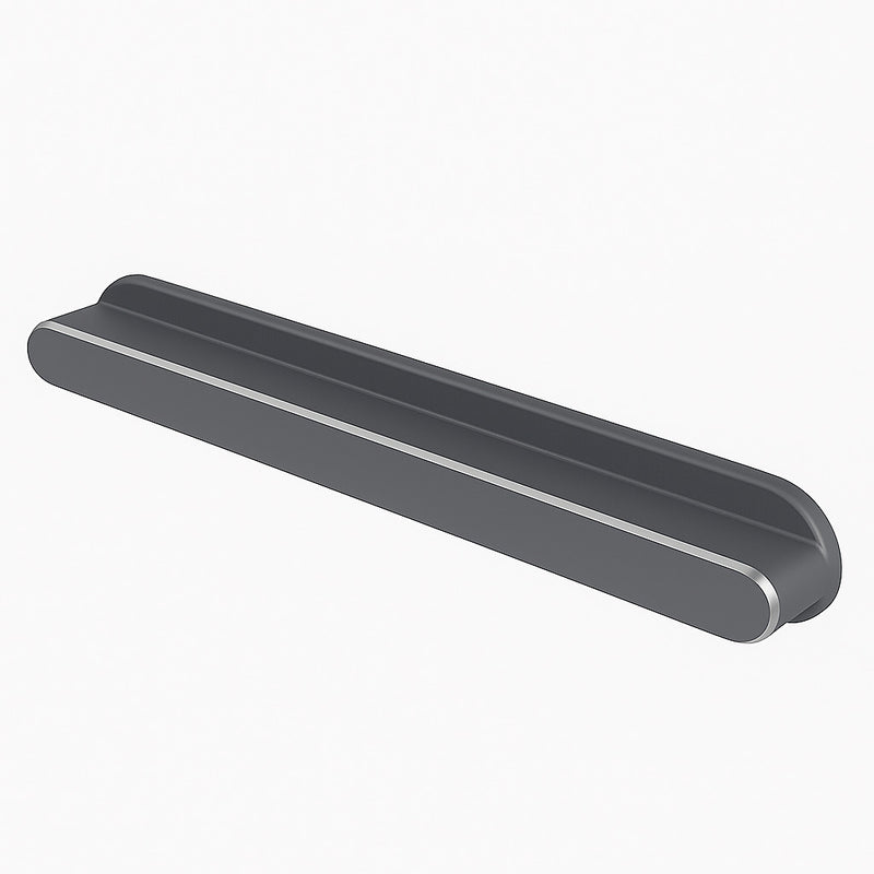 Poignée de meuble cuisine 120mm en métal anthracite, finition mat contemporaine