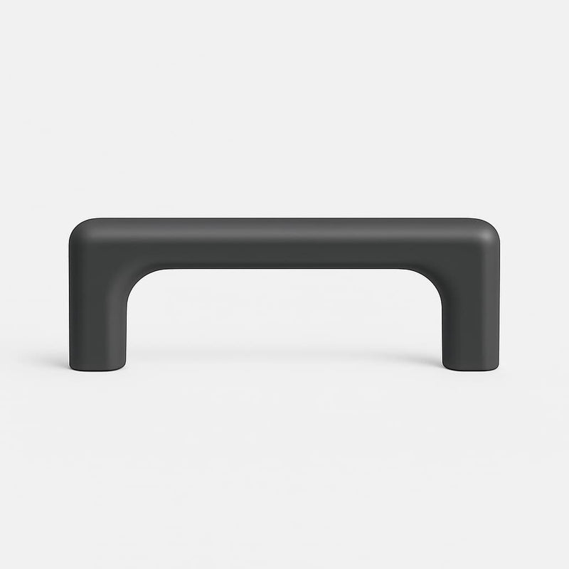 Poignée de meuble cuisine 106mm en métal anthracite, finition contemporaine