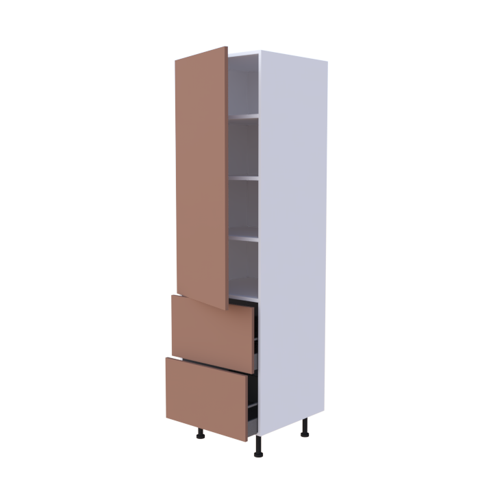 Colonne 1 porte + 2 casseroliers - Larg. 60cm - Haut. 215cm (pieds inclus)