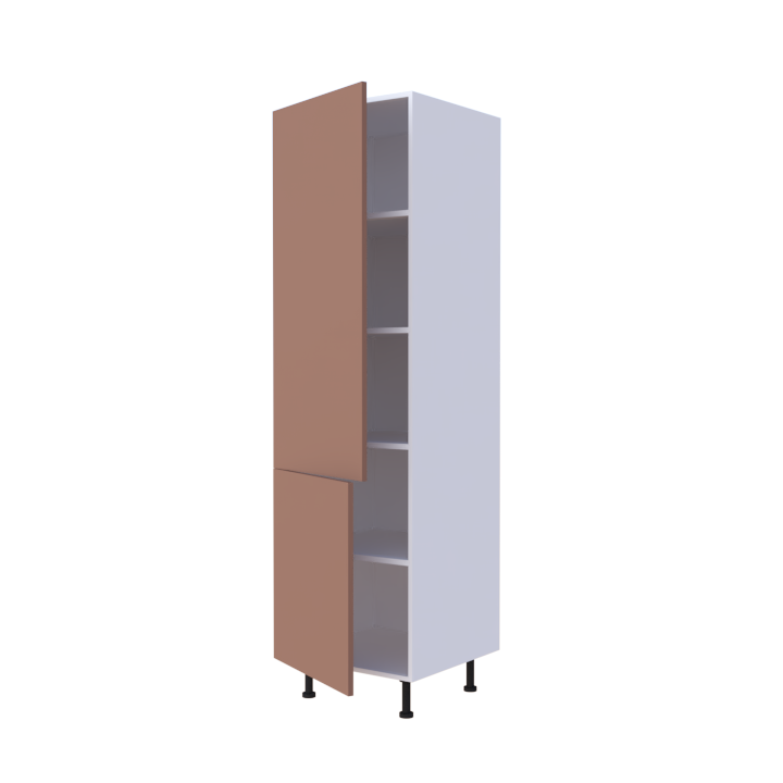 Colonne 2 portes étagères intérieures - Larg. 60cm - Haut. 215cm (pieds inclus)