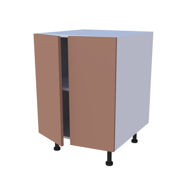 Meuble bas de rangement 2 portes - larg. 60 cm - Haut. 85cm (pieds inclus)