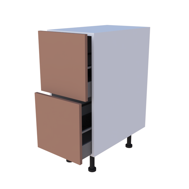 Meuble bas 2 casseroliers - larg. 35 cm - Haut. 85cm (pieds inclus)