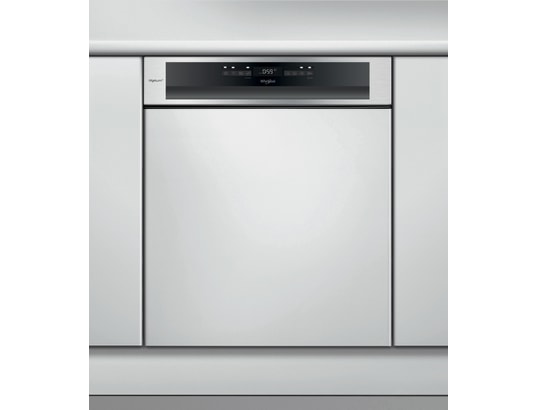 Lave-vaisselle encastrable Whirlpool semi-intégrable inox 14 couverts, 6ème Sens PowerClean Pro