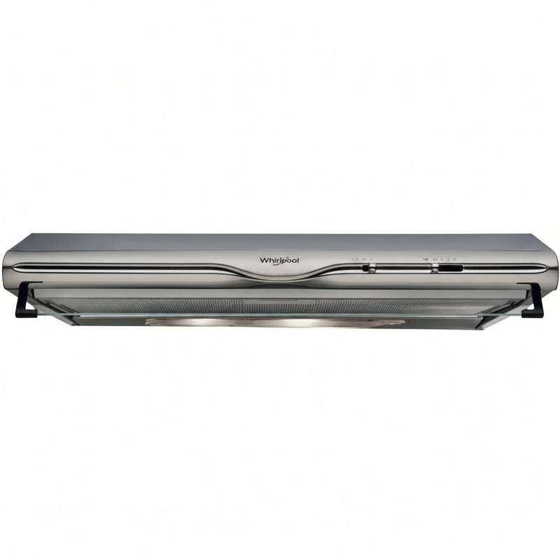 Hotte visière casquette inox 60cm Whirlpool, débit 270m³/h, 3 vitesses, cuisine moderne