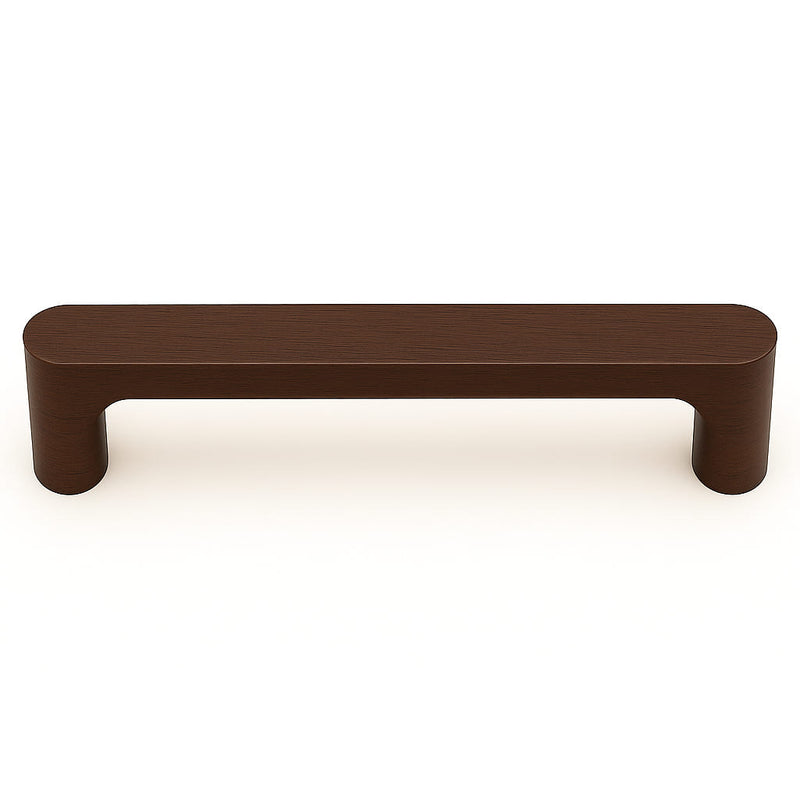 Poignée de meuble cuisine 138mm en bois foncé, finition naturelle chaleureuse