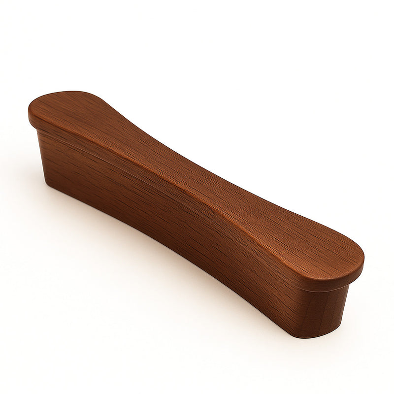 Poignée de meuble cuisine 160mm en bois foncé, finition naturelle sur mesure