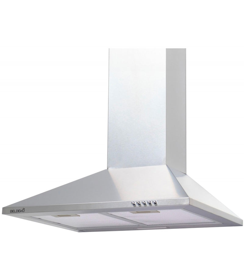 Hotte décorative murale trapèze inox 60 cm, 338 m³/h classe A, cuisine moderne