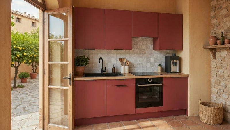 Cuisine laquée mate Alia aux façades lisses et lignes épurées, style contemporain