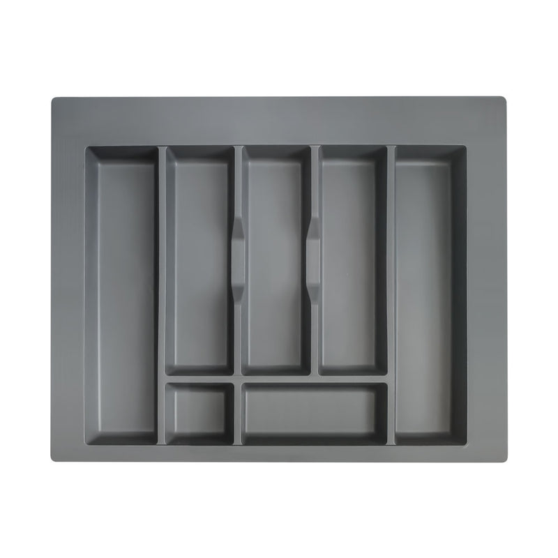 Range-couverts tiroir 609x473mm finition anthracite, organiseur rigide pour meuble cuisine 70cm
