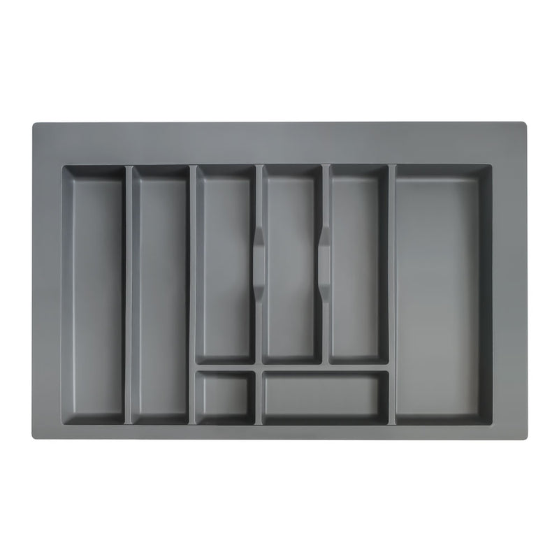 Range-couverts tiroir 809x473mm finition anthracite, organiseur rigide pour meuble cuisine 90cm