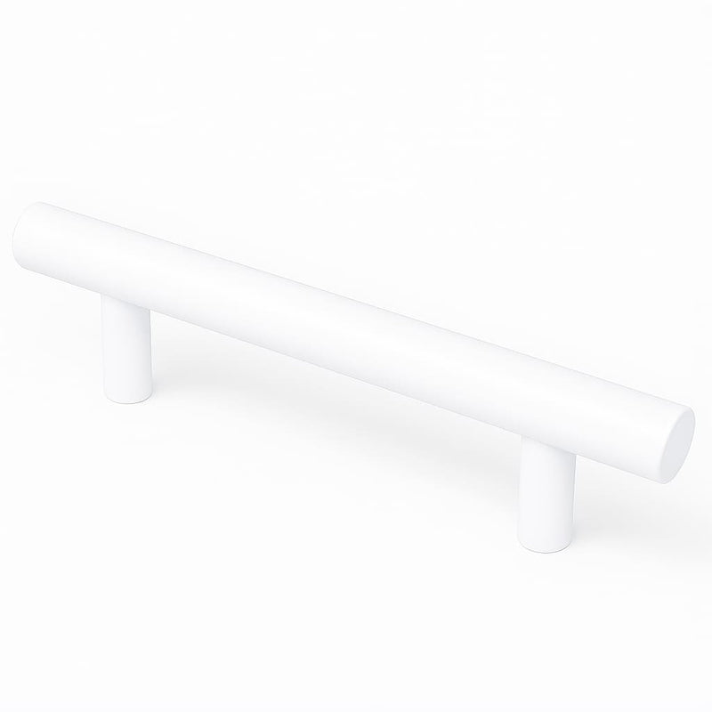 Poignée de meuble cuisine 120mm en métal blanc, finition contemporaine