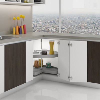 Plateaux tournants 3/4 : 2 plateaux Ø710 mm polyéthylène gris, barre alu anodisé mat