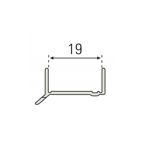 Profil anti-humidité pour plinthe et jambage bois : PVC incolore transparent, 19 mm