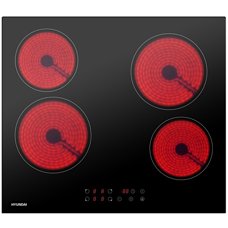 Plaque vitrocéramique encastrable 4 foyers 60cm noire 6000W touches sensitives
