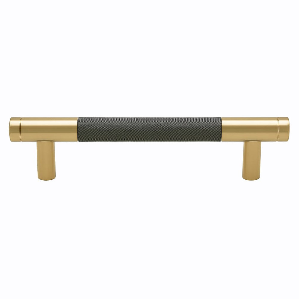 Poignée de cuisine 126mm métal bicolore doré et anthracite, finition moderne