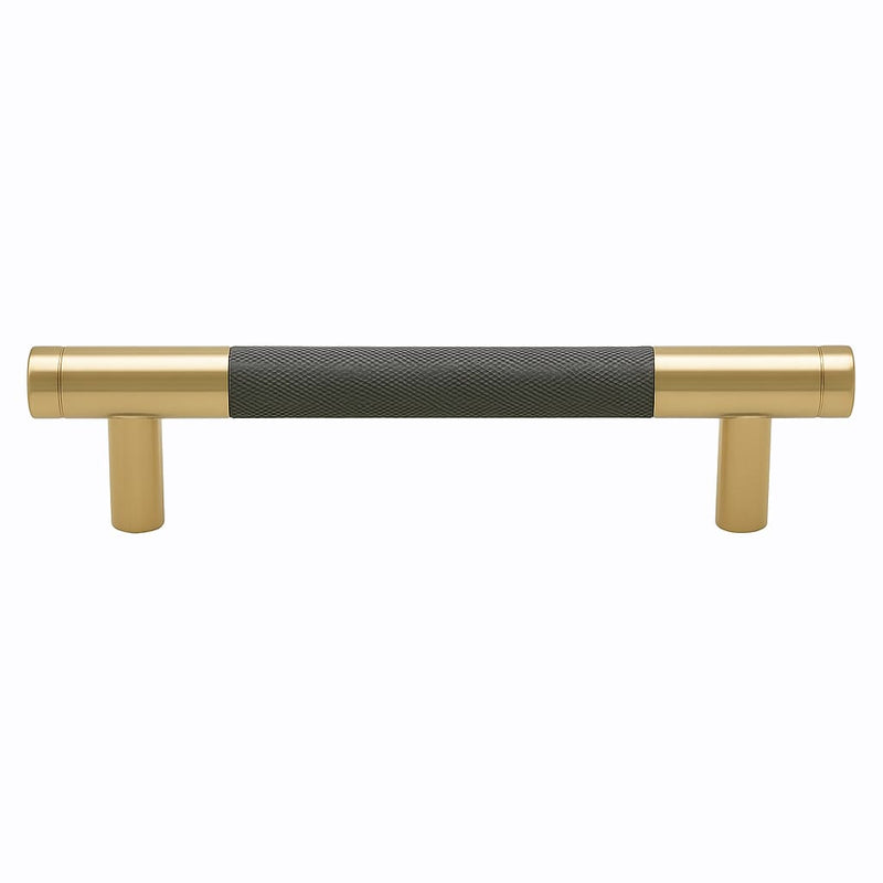 Poignée de cuisine 126mm métal bicolore doré et anthracite, finition moderne