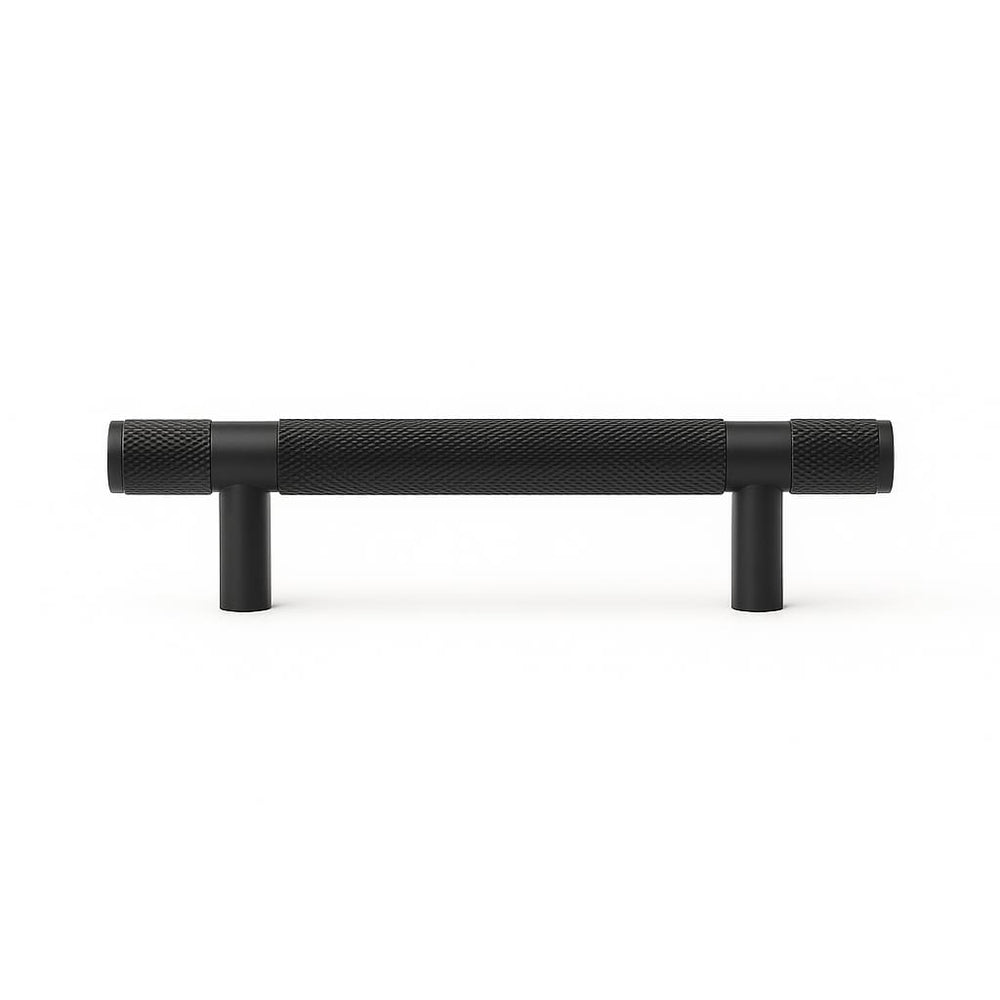 Poignée de meuble cuisine 182mm en métal noir mat, finition contemporaine