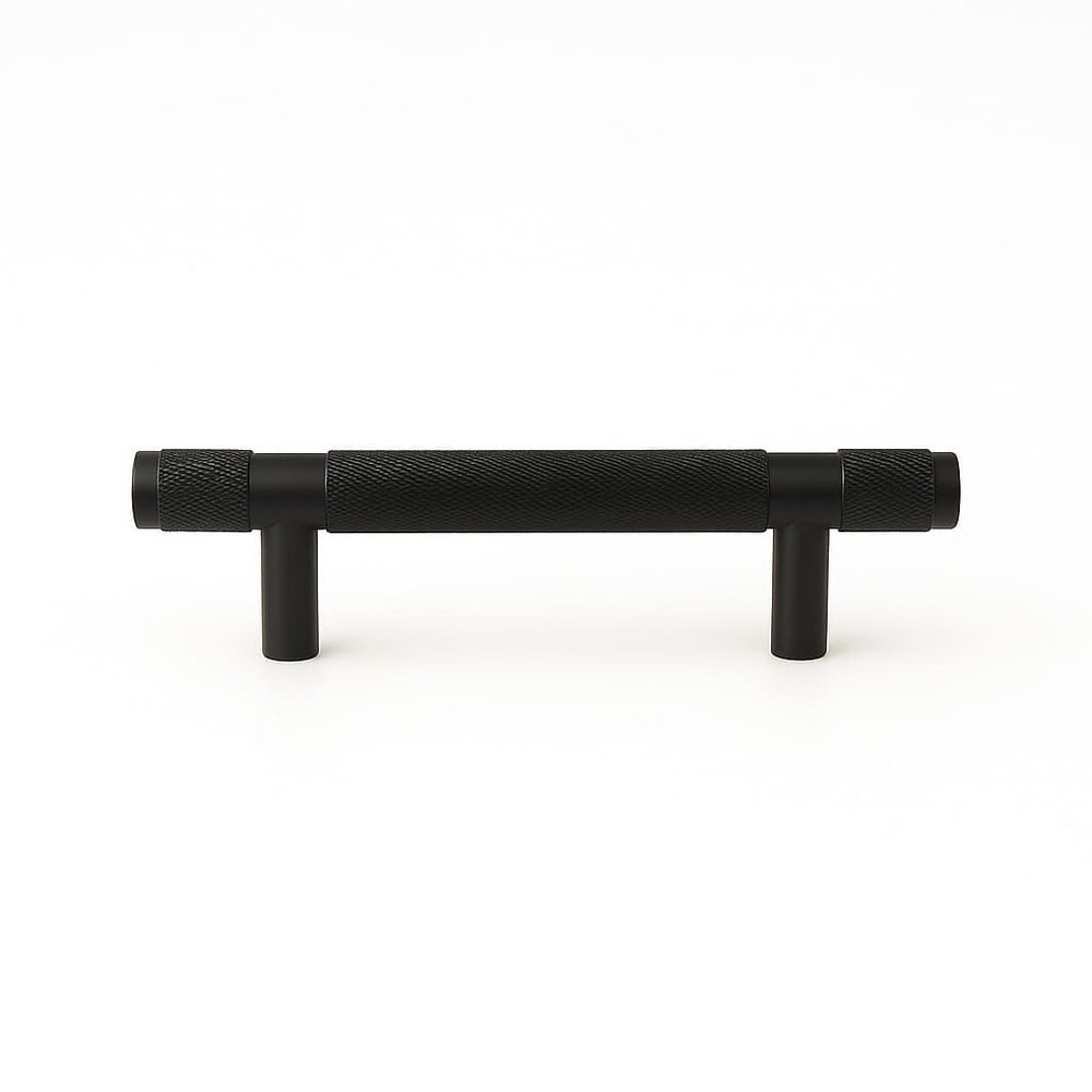 Poignée de meuble cuisine 150mm métal noir mat, finition contemporaine sobre