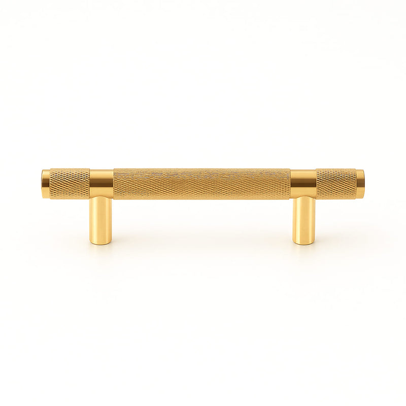 Poignée de cuisine 150mm métal doré brillant, finition brillante pour meuble moderne