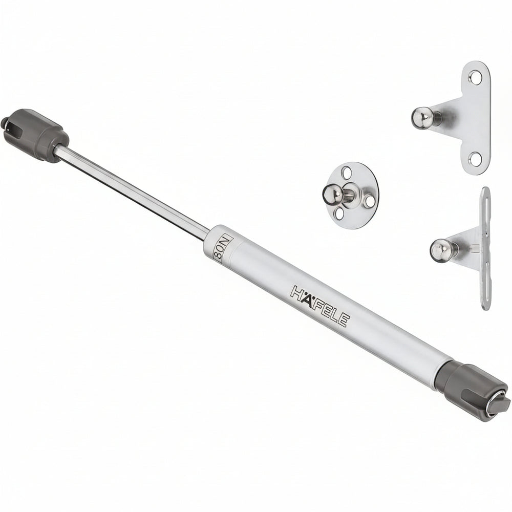 Vérins à gaz 60N pour porte relevable de meuble : Acier hydraulique, 6 kg par vérin