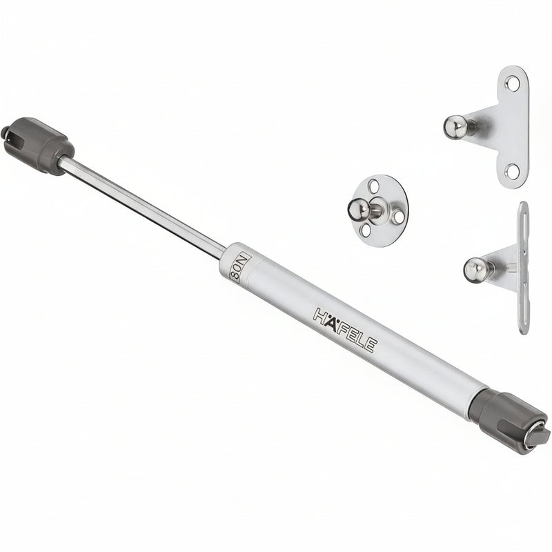 Vérins à gaz 60N pour porte relevable de meuble : Acier hydraulique, 6 kg par vérin