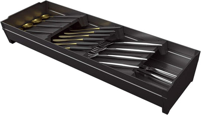 Bac organiseur tiroir cuisine métal : Alliage aluminium gris anthracite, 473 × 150 × 68 mm
