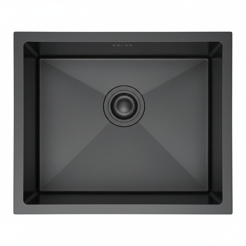 Évier cuisine 1 bac inox noir 50x43 cm profondeur 20 cm, encastrable sur mesure