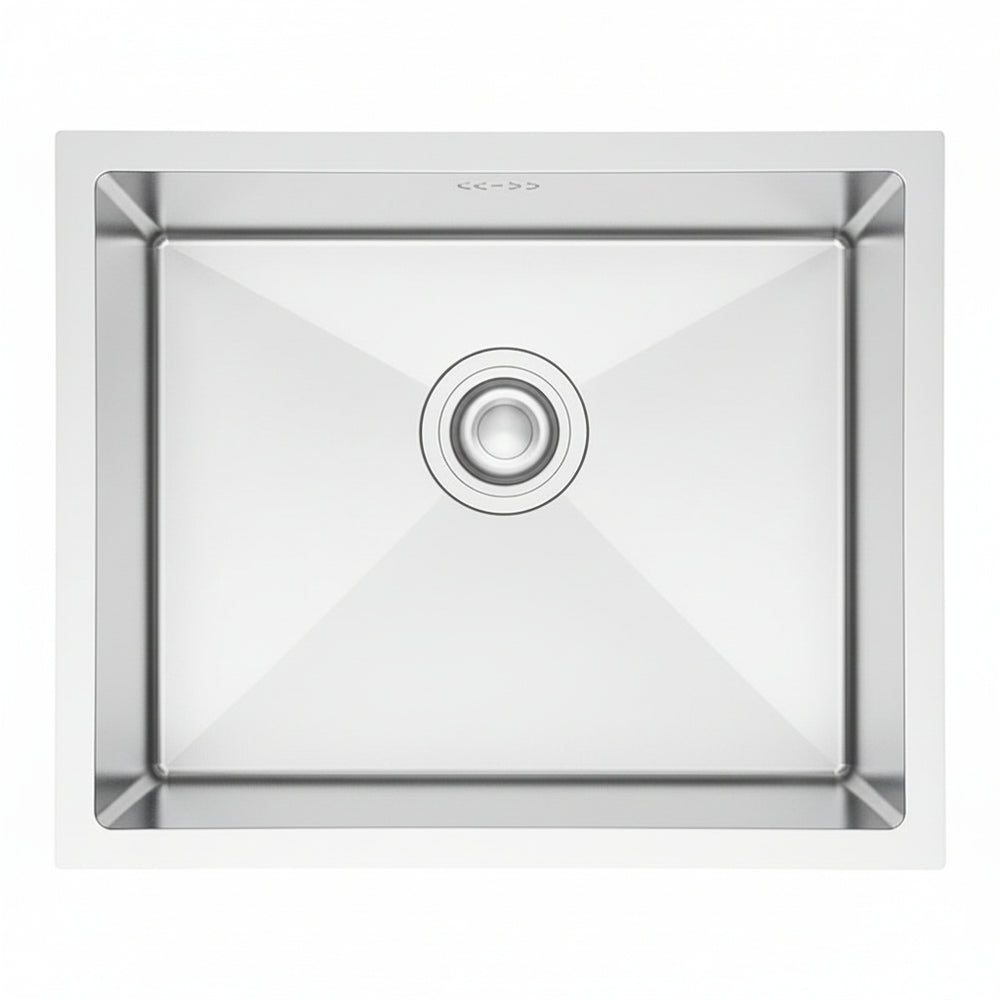 Évier cuisine 1 bac inox 50x43 cm profondeur 20 cm, encastrable sur mesure
