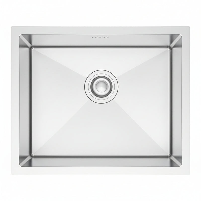 Évier cuisine 1 bac inox 50x43 cm profondeur 20 cm, encastrable sur mesure