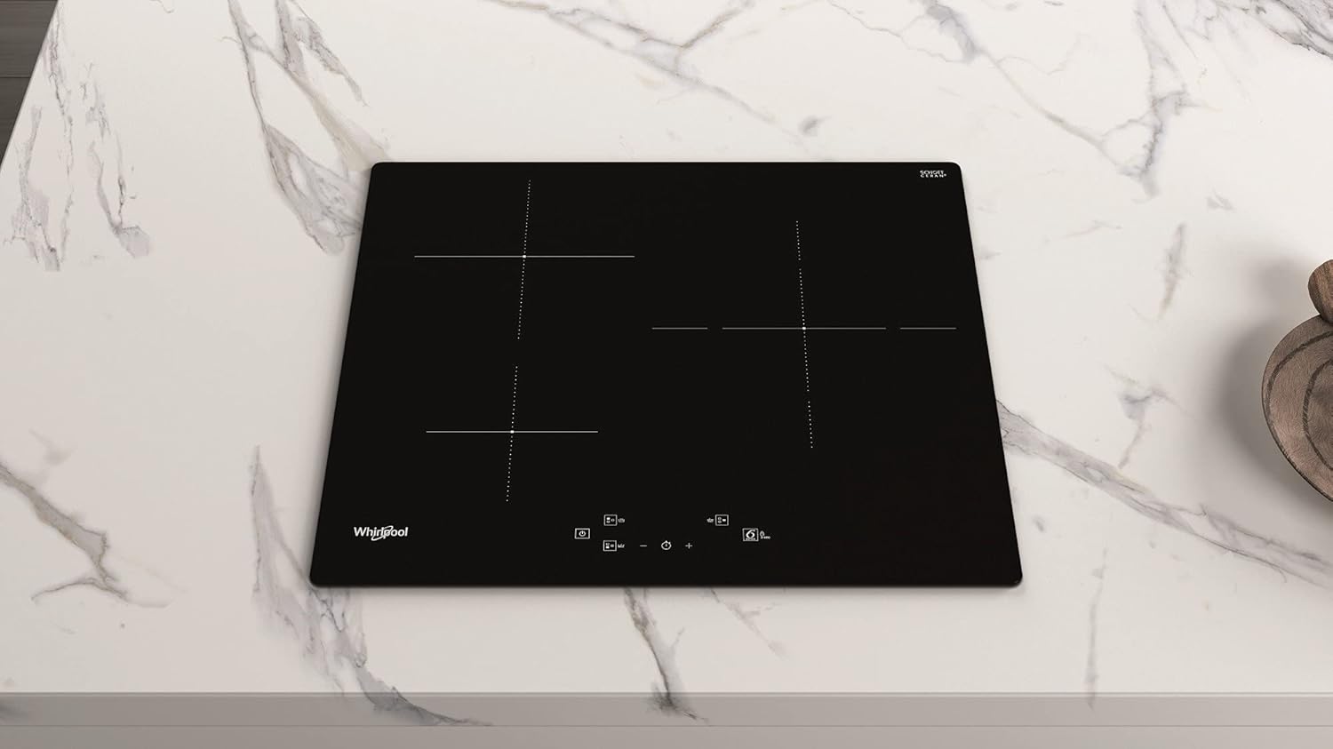 Plaque induction WHIRLPOOL WSQ9160NE : 3 foyers dont 1 double zone 28 cm, 6ème Sens et 3 boosters
