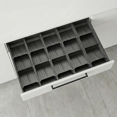 Bac organiseur tiroir cuisine métal : Alliage aluminium gris anthracite, 473 × 150 × 68 mm