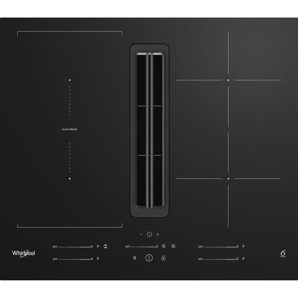 Plaque induction avec hotte intégrée Whirlpool WVH60FB01 2-en-1, 60cm, finition noire