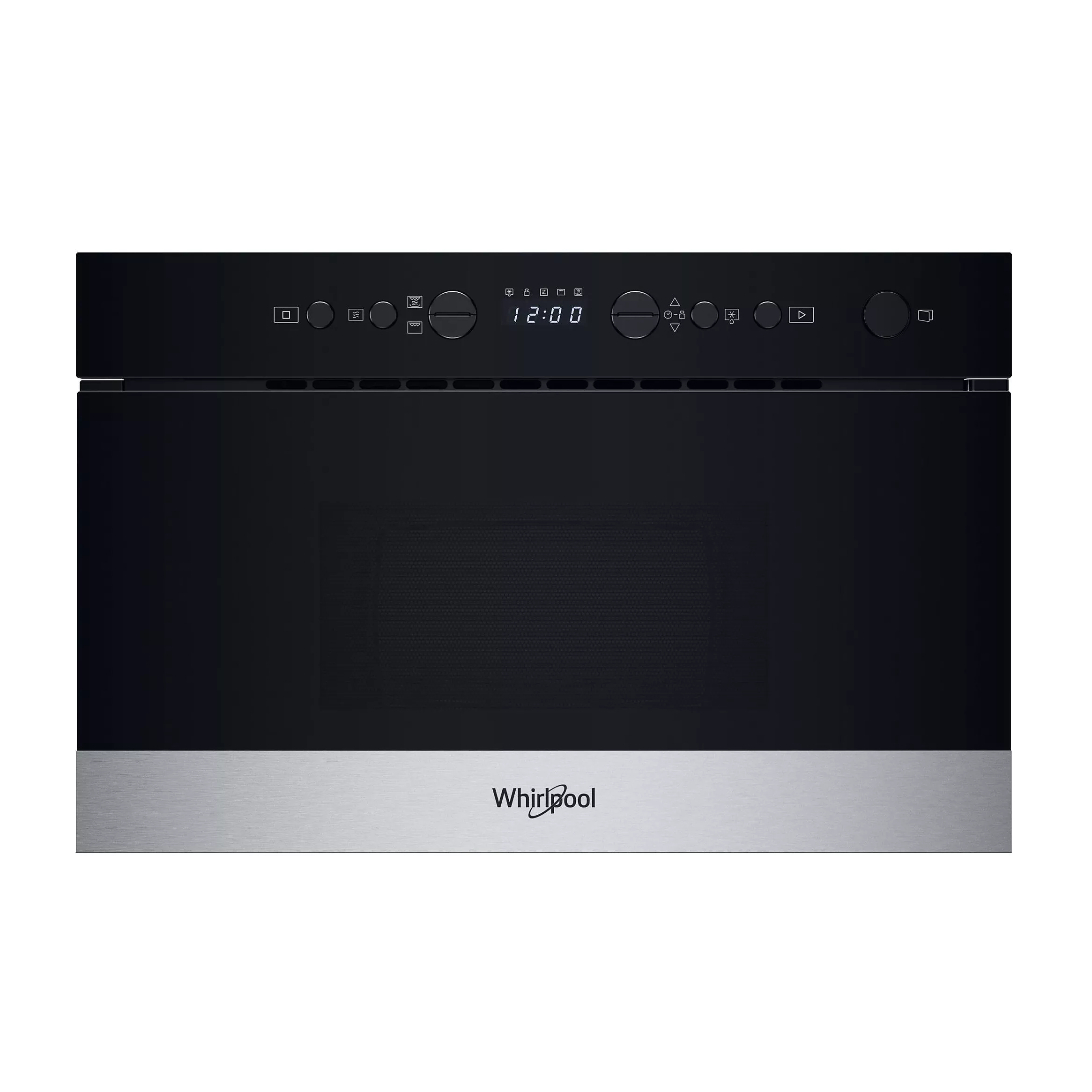 Micro-ondes gril encastrable Whirlpool WM22574BXF noir, technologie Crisp 6ème Sens, cuisine haut de gamme