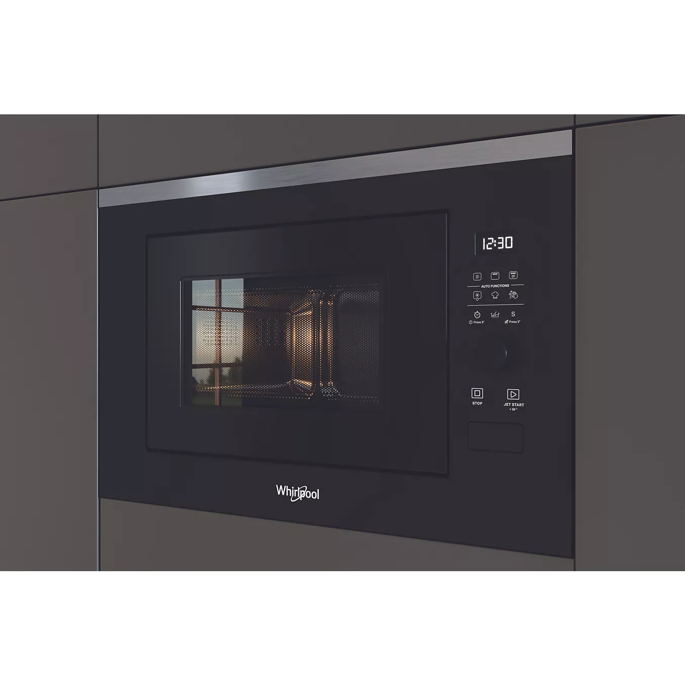 Micro-ondes gril encastrable WHIRLPOOL WMF250G : 25 L, Crisp, Jet Defrost et JetGrill pour une cuisine encastrée performante