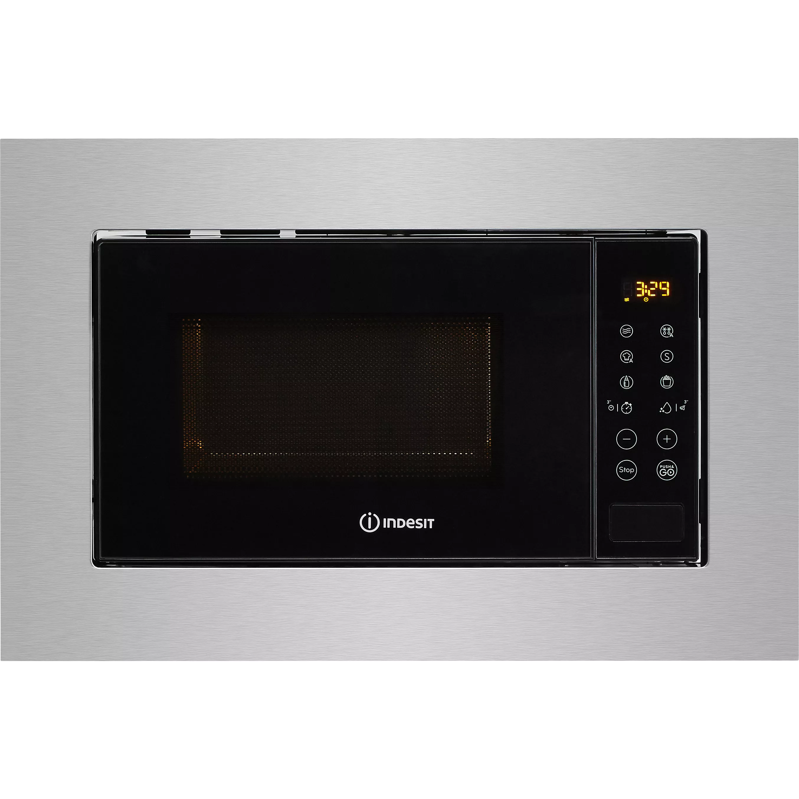 Micro-ondes encastrable Indesit MWI120SX inox, intégration cuisine sur mesure