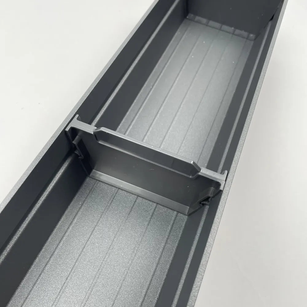 Bac organiseur tiroir cuisine : Alliage aluminium gris anthracite, 473 × 100 × 68 mm — anti-dérapant, sans installation