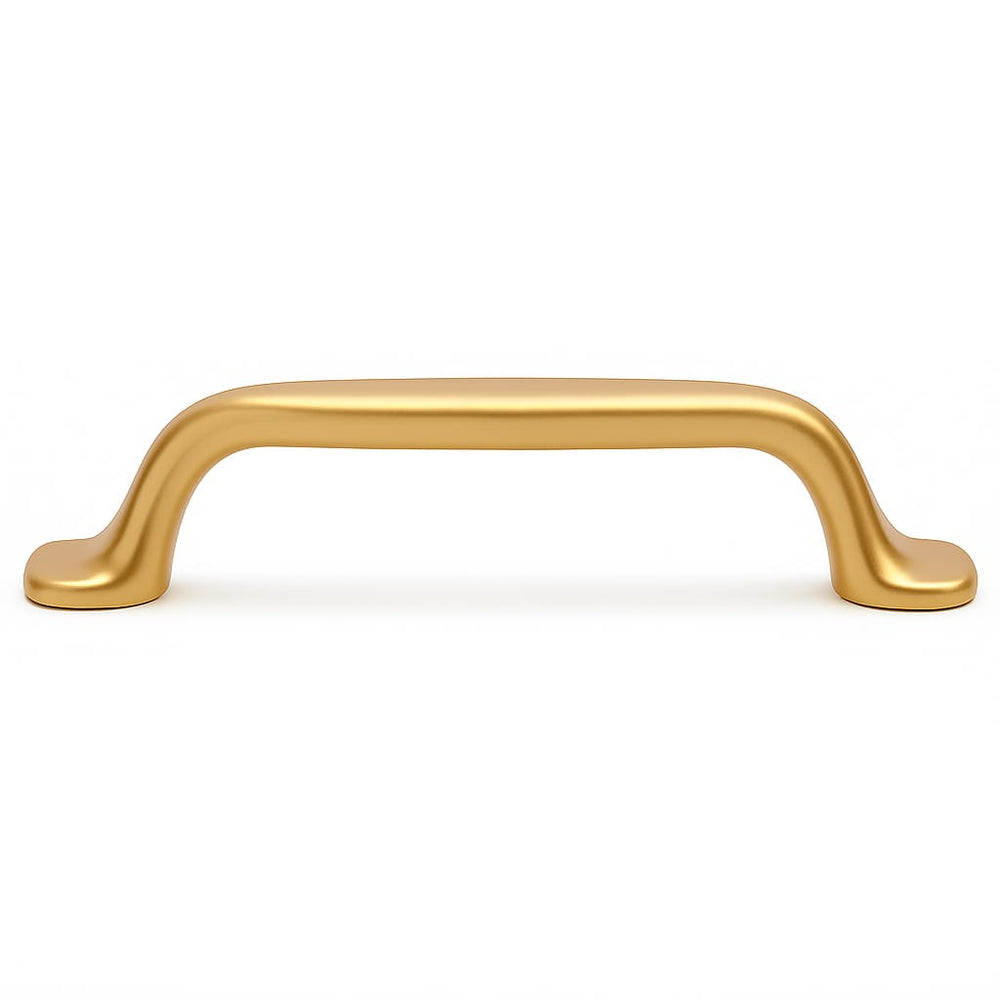 Poignée de cuisine 147mm en métal doré, finition brillante pour meuble sur mesure