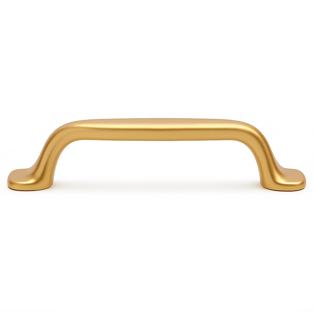 Poignée de cuisine 147mm en métal doré, finition brillante pour meuble sur mesure
